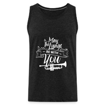 Mögen die Lungen mit dir sein - Trompete Trompeter - Männer Premium Bio Tank Top - Anthrazit - Vorne - Alexander (188cm)