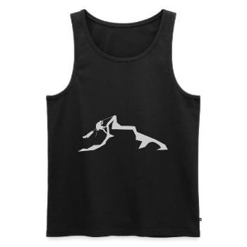 Lustiger Wander Spruch Damen Geschenk Berg Wandern - Männer Premium Bio Tank Top - Schwarz - Vorne - Michal (187cm)