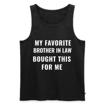 Brother in law Birthday Best Gift - Men's Premium Organic Tank Top - black - Front - AI Model Male 178 light (178cm)