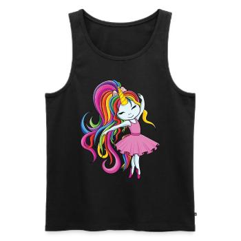 Licorne ballerine - Débardeur bio Premium Homme - noir - Devant - Michal (187cm)