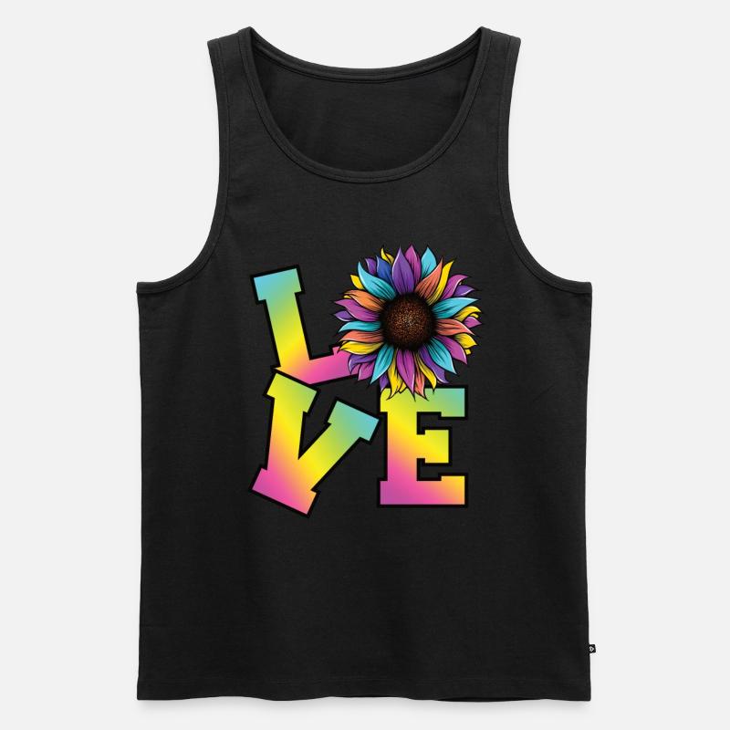 Hippie Kostüm Damen - Männer Premium Bio Tank Top - Schwarz