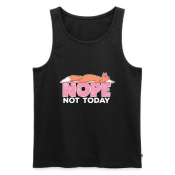 Nope Not Today Sleeping Fox Foxes Lover - Men's Premium Organic Tank Top - black - Front - AI Model Male 178 light (178cm)