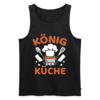 König Der Küche Lustiges Kochen Koch Chefkoch - Männer Premium Bio Tank Top - Schwarz - Vorne - Michal (187cm)