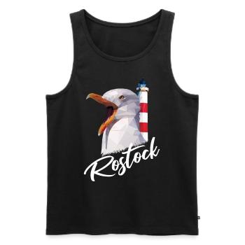 Rostock Hansestadt Rostocker Rostockerin Geschenk - Männer Premium Bio Tank Top - Schwarz - Vorne - AI Model Male 178 light (178cm)