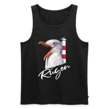 Rügen Insel Ostsee Urlaub Möwe Rüganer Geschenk - Männer Premium Bio Tank Top - Schwarz - Vorne - Michal (187cm)