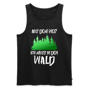 Holzfäller Aus Dem Weg Ich Muss In Den Wald - Männer Premium Bio Tank Top - Schwarz - Vorne - Michal (187cm)