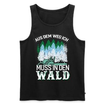 Aus dem Weg ich muss in den Wald Tischler Förster - Männer Premium Bio Tank Top - Schwarz - Vorne - Michal (187cm)
