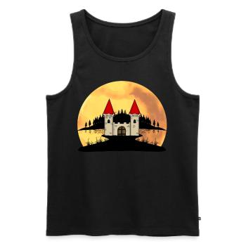 Middle ages castle fortress nature fantasy - Men's Premium Organic Tank Top - black - Front - Michal (187cm)
