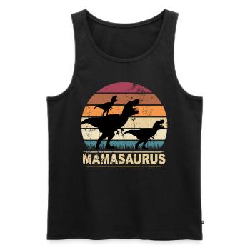 Dinosaur Mamasaurus twins for Mother's Day - Men's Premium Organic Tank Top - black - Front - AI Model Male 178 light (178cm)