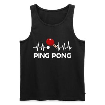 Ping-pong, tennis de table, tennis de table - Débardeur bio Premium Homme - noir - Devant - AI Model Male 178 light (178cm)