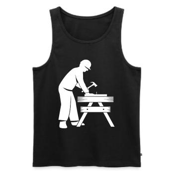 Schreiner - Männer Premium Bio Tank Top - Schwarz - Vorne - Michal (187cm)