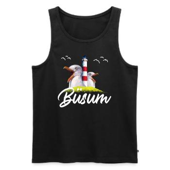 Büsum Nordsee Seebad Leuchtturm Möwe Geschenk - Männer Premium Bio Tank Top - Schwarz - Vorne - AI Model Male 178 light (178cm)