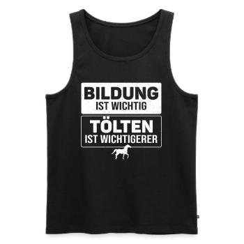 Islandpferd Tölten Tölt Islandpony Geschenk - Männer Premium Bio Tank Top - Schwarz - Vorne - Michal (187cm)