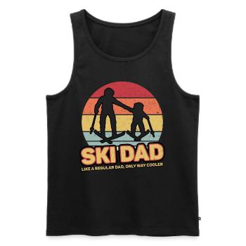 Ski Dad Father Skiing Dad Vintage Retro - Men's Premium Organic Tank Top - black - Front - Michal (187cm)