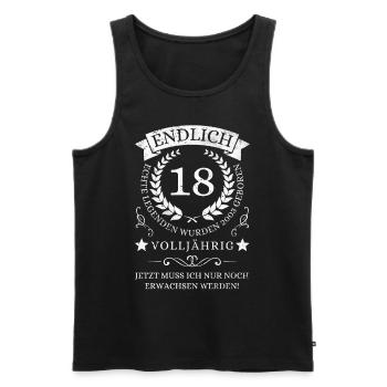 Endlich 18 Jahre 18. Geburtstag 2003 - Männer Premium Bio Tank Top - Schwarz - Vorne - Michal (187cm)