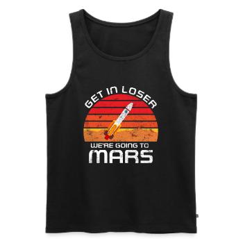 Mars - Débardeur bio Premium Homme - noir - Devant - AI Model Male 178 light (178cm)