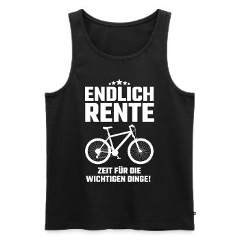 Endlich Rente Fahrrad Fahrradfahrer - Männer Premium Bio Tank Top - Schwarz - Vorne - AI Model Male 178 light (178cm)