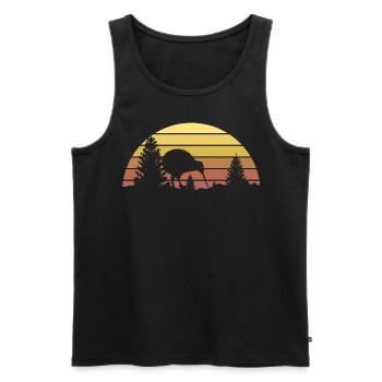 Kiwi Vogel - Männer Premium Bio Tank Top - Schwarz - Vorne - Michal (187cm)