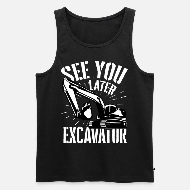 Excavator road construction - Men's Premium Organic Tank Top - black