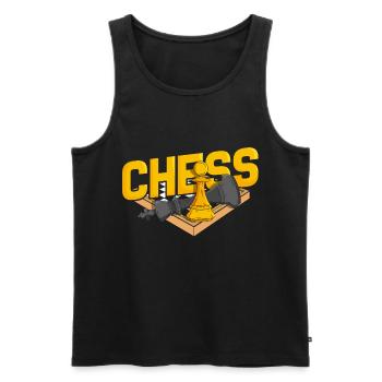 Chess Tactics Checkmate Brain Teaser Chess Runner - Men's Premium Organic Tank Top - black - Front - AI Model Male 178 light (178cm)