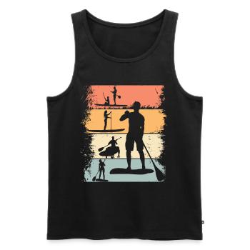 Chemise de Stand Up Paddling Retro SUP Paddle Boarding - Débardeur bio Premium Homme - noir - Devant - Michal (187cm)