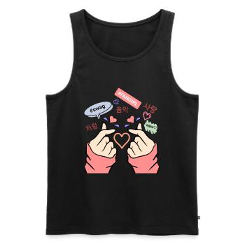 Kpop Finger Herz | Geschenk für K-Pop Mädchen - Männer Premium Bio Tank Top - Schwarz - Vorne - AI Model Male 178 light (178cm)