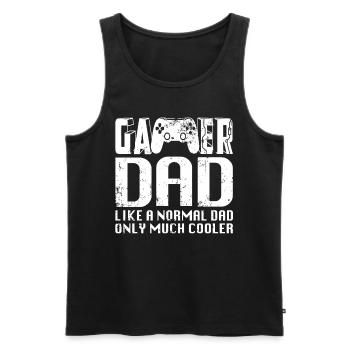 Gamer DAD fête des pères cadeau de jeu contrôleur - Débardeur bio Premium Homme - noir - Devant - Michal (187cm)