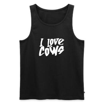 I love cows dairy cow cow beef calf - Men's Premium Organic Tank Top - black - Front - Michal (187cm)