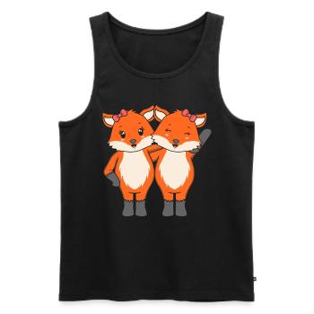 Füchse - Männer Premium Bio Tank Top - Schwarz - Vorne - Michal (187cm)
