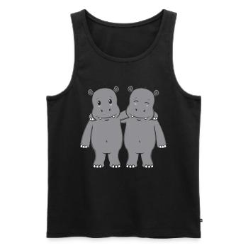 Hippos Nilpferde - Männer Premium Bio Tank Top - Schwarz - Vorne - AI Model Male 178 light (178cm)