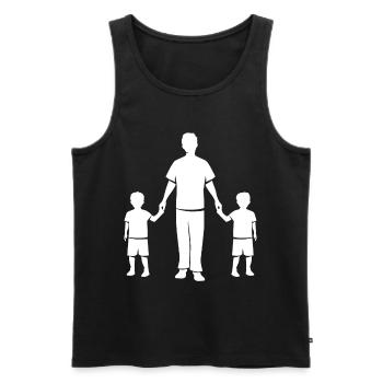 Papa papa - Débardeur bio Premium Homme - noir - Devant - AI Model Male 178 light (178cm)