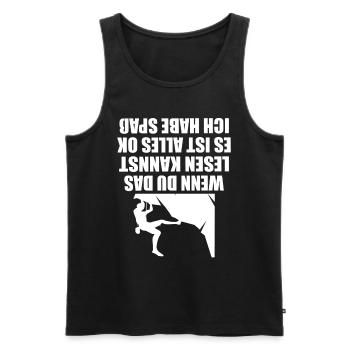 Climbing If you can read this everything is ok - Men's Premium Organic Tank Top - black - Front - AI Model Male 178 light (178cm)
