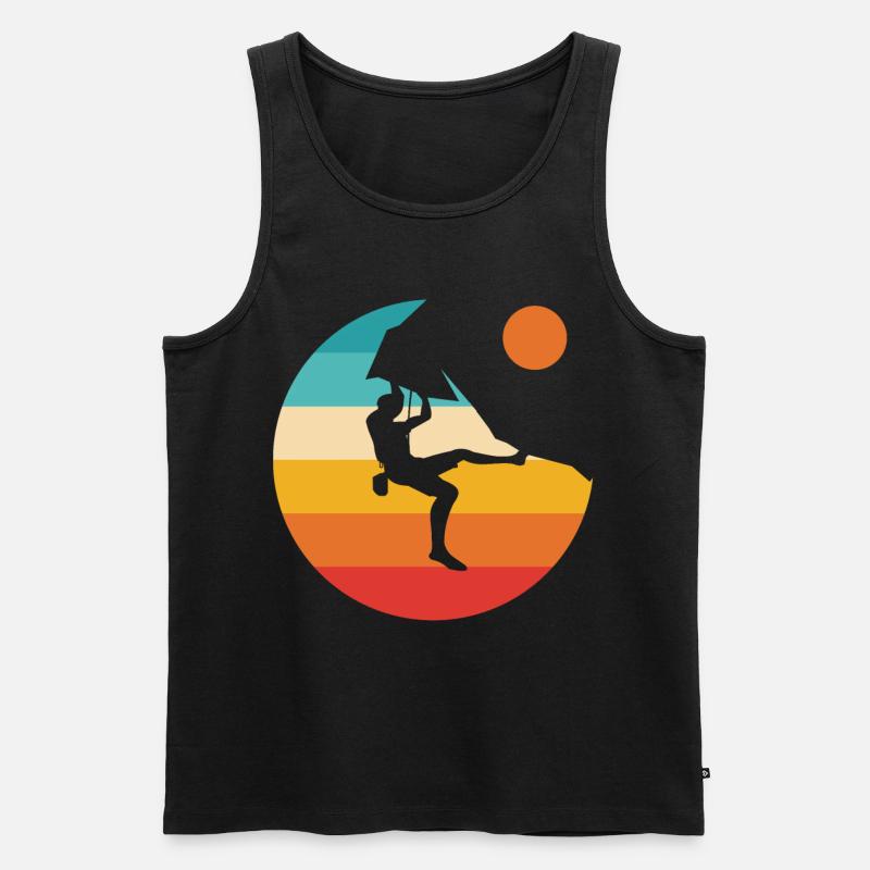 Climbing climbing climber mountain boulder - Men's Premium Organic Tank Top - black