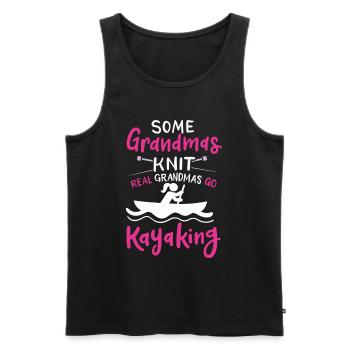 Kayak Some Grandmas Knit Real Grandmas Go Kayaking - Men's Premium Organic Tank Top - black - Front - AI Model Male 178 light (178cm)