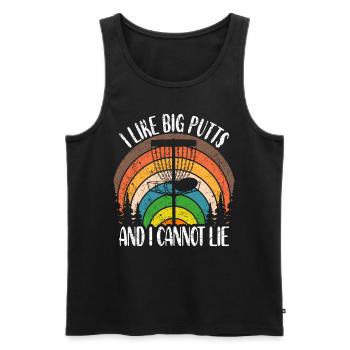 Disc Golf Spruch I Like Big Putts And I Cannot Lie - Männer Premium Bio Tank Top - Schwarz - Vorne - Michal (187cm)