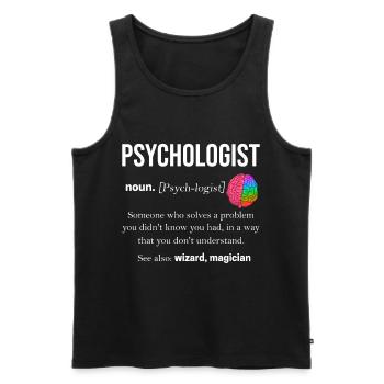 Psychologie psychologue thérapeute cadeau psyché - Débardeur bio Premium Homme - noir - Devant - Michal (187cm)