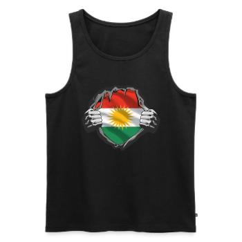 Kurdistan Kurd Kurds Kurdish Gift - Men's Premium Organic Tank Top - black - Front - AI Model Male 178 light (178cm)