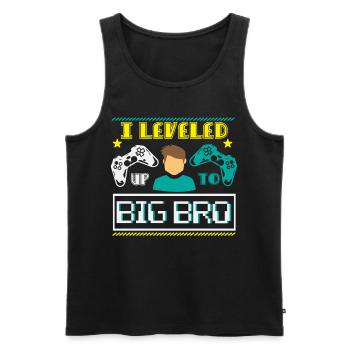 Gamer Gaming Leveled Up to Big Bro - Men's Premium Organic Tank Top - black - Front - Michal (187cm)