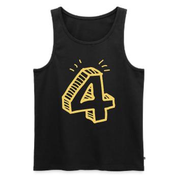 4 number - Men's Premium Organic Tank Top - black - Front - AI Model Male 178 light (178cm)