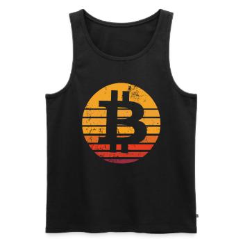 Bouton Bitcoin rétro - Bitcoins de crypto-monnaie - Débardeur bio Premium Homme - noir - Devant - AI Model Male 178 light (178cm)