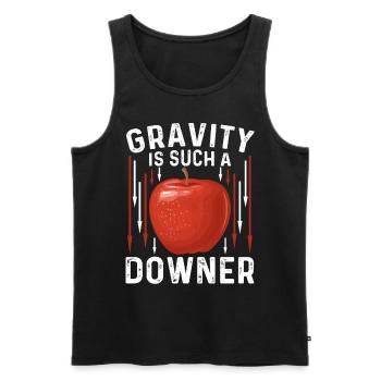La gravité est un cadeau drôle de physicien - Débardeur bio Premium Homme - noir - Devant - AI Model Male 178 light (178cm)