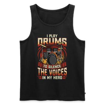 Drums Statement Drummer Drums disant cadeau - Débardeur bio Premium Homme - noir - Devant - Michal (187cm)