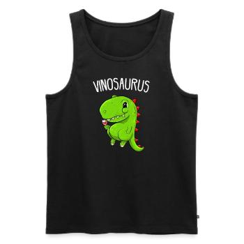 Wein Vinosaurier Weißwein Winzer Geschenk - Männer Premium Bio Tank Top - Schwarz - Vorne - Michal (187cm)