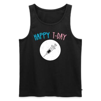 Happy T Day Transgender cadeau de testostérone - Débardeur bio Premium Homme - noir - Devant - AI Model Male 178 light (178cm)