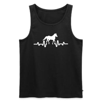 Herzschlag EKG Pferd - Männer Premium Bio Tank Top - Schwarz - Vorne - AI Model Male 178 light (178cm)