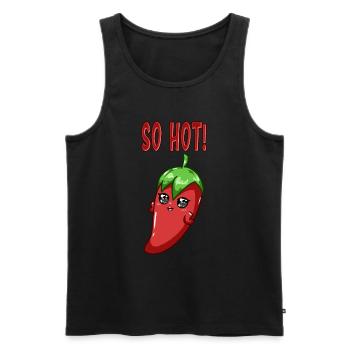 Cute Chilli Chica So Hot Funny Peppers - Men's Premium Organic Tank Top - black - Front - AI Model Male 178 light (178cm)