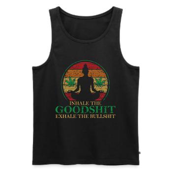 Weed Cannabis Joint THC Yoga Meditation Gift - Men's Premium Organic Tank Top - black - Front - AI Model Male 178 light (178cm)