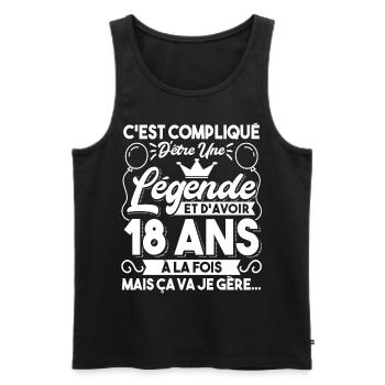 C'Est Compliqué D'être Une Légende Et D'Avoir 18 - Débardeur bio Premium Homme - noir - Devant - Michal (187cm)