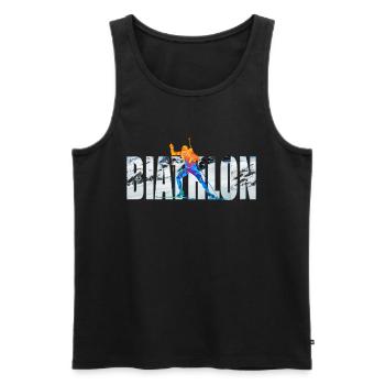 Écriture Biathlon Sports d’hiver - Débardeur bio Premium Homme - noir - Devant - Michal (187cm)