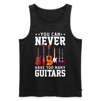 Guitariste musique guitariste musicien groupe - Débardeur bio Premium Homme - noir - Devant - Michal (187cm)